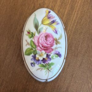 Vintage Rare Limoges  floral porcelain trinket box